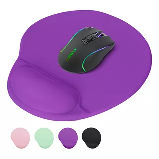 Terport Mouse Pad Ergonomico Con Soporte Muñeca / Color Violeta, Mauspad Antideslizante Y Lavable, Mousepad Gamer Portátil Para Gaming Trabajo Uso Diario