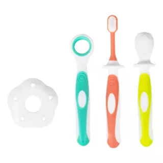Kit Higiene Bucal Com Protetor E Cerdas Macias Bebê Buba Cor Colorido