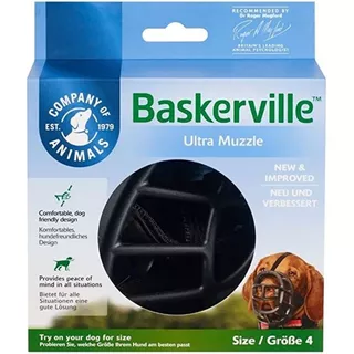 Focinheira Baskerville Para Caes Preto Tamanho 4 (g)