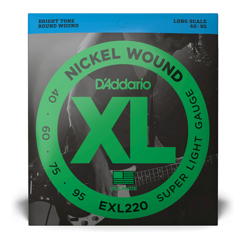 Encordado D'addario Exl220-tp P/ Bajo 1 Juego 040 Nickel