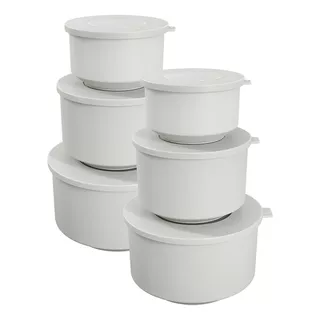 Conjunto Coza De Potes Basic 6 Peças - Branco