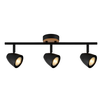 Aplique 3 Luces Negro Madera Apto Led Gu10 U1913 Mks