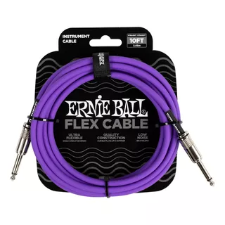 Cable Ernie Ball Flex Po6415 Para Instrumentos, 3,04 M, R/r, Morado