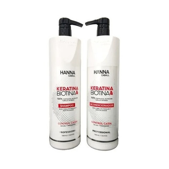 Shampoo + Acondicionador Biotina 1 Litro Hanna Caball 