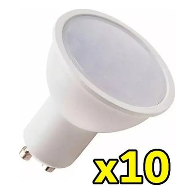 Pack X 10 Lampara Dicroica Led 7w Gu10 100 Grados Apertura 