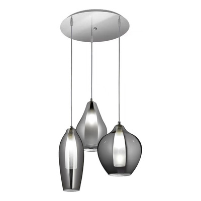 Colgante 3 Luces Mamushka Fume Base Redonda Apto