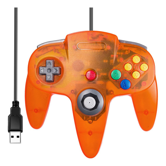 Control D/juegos Classic Saffun N64 Cable/plug & Play/orange