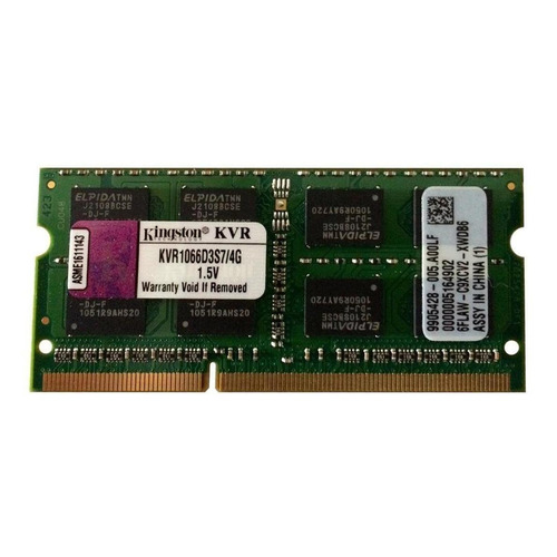 Memoria RAM ValueRAM color verde 4GB 1 Kingston KVR1066D3S7/4G