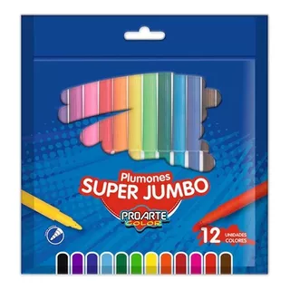 Plumones Super Jumbo Proarte 12 Unidades Colores