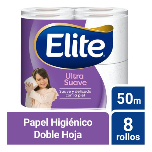 Elite Ultra doble hoja papel higiénico 8 unidades de 50M