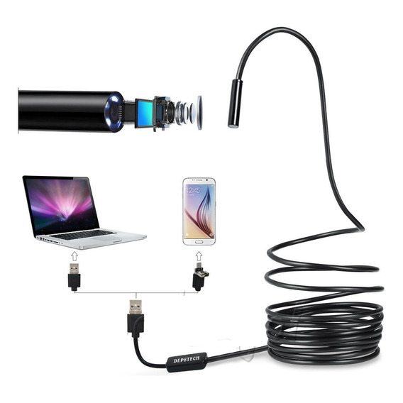  Camara Cable Endoscopica Micro/usb Led Celular Android 5m 