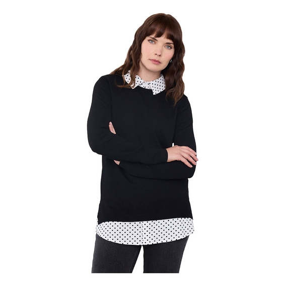 Sweater Mujer Blusa Mujer Negro Corona