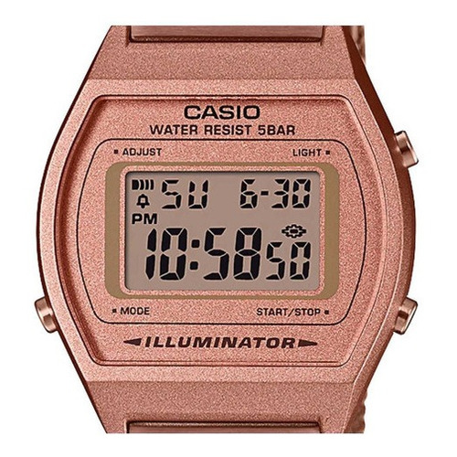 Reloj Casio Vintage B640 Color Rosa Oro Super Luz Led Alarma Oro Rosa