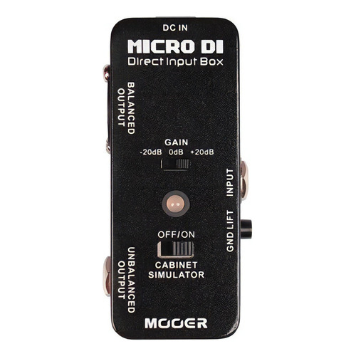 Pedal de guitarra Mooer Micro Di Direct Box, Mdi1, color negro