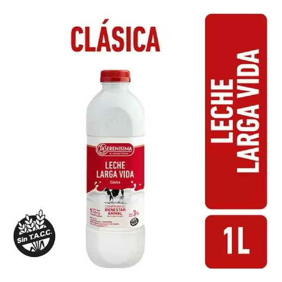 Leche La Serenisima Clasica 3% Entera 1l X 18u Botella