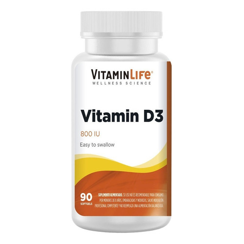 Vitamina D3 (800 Iu/ 90 Cápsulas) - Vitamin Life Sabor Sin sabor