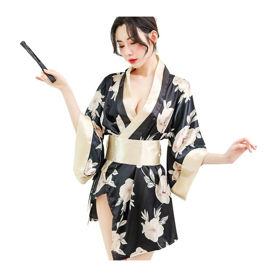 Camisón Retro De Mujer Kimono Japonés Sexy Tanga