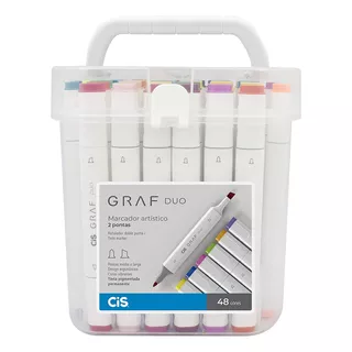 Marcador Artistico Graf Duo Estojo 48 Cores Cis