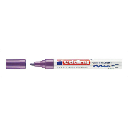 Marcador Permanente Tinta Esmalte Edding 750 Color Violeta