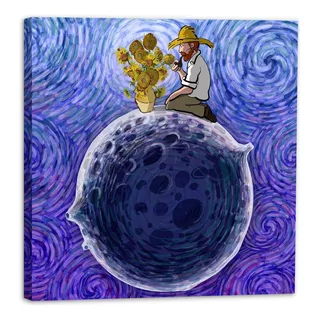Cuadro Decorativo Canvas Van Gogh Luna 30x30cm