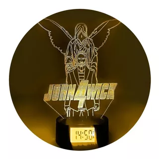 Lámpara 3d Reloj John Wick Angel + Control