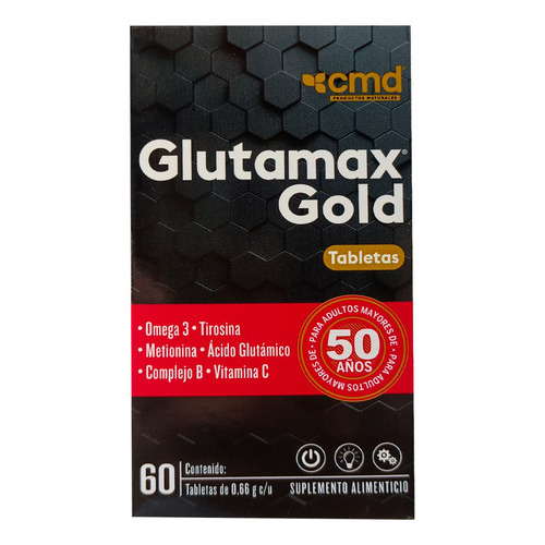 Glutamax Gold 60 Tabs .66g C/u Omega 3 Tirosina Metionina Ac Sabor Sin Sabor