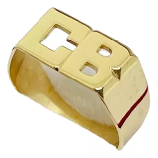 Anillo Iniciales 2gr Oro 18k Certificado Calidad Garantizada