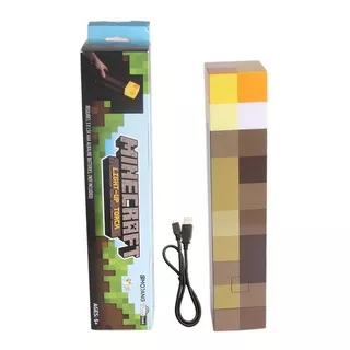 Antorcha Minecraft Con Luz Led Recargable Usb