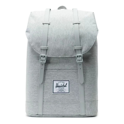 Mochila Herschel Retreat Light Grey Gris Diseño De La Tela Liso