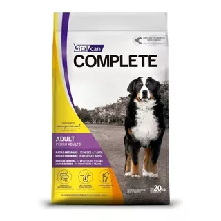 Alimento Vitalcan Complete Para Perro Adulto De Raza Mediana Y Grande Sabor Carne En Bolsa De 20 kg