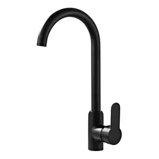 Llave Mezcladora Para Fregadero4 Mate Negro Cuello Curvo 2ma