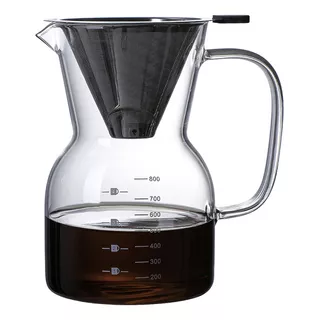 Passador De Café Em Vidro Borossilicato 800ml C Filtro Inox