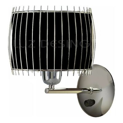 Pack X 2 Aplique Con Tecla Cromo Deco Moderno Negro