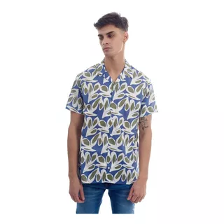 Camisa Fibrana Hombre Hawaiana Estampa Talles
