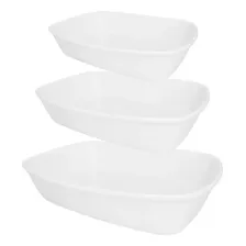 Oxford conjunto de 3 refratárias bake branco