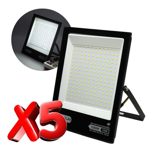 Pack 5 Reflector Led 150w Súper Potente Para Intemperie. 