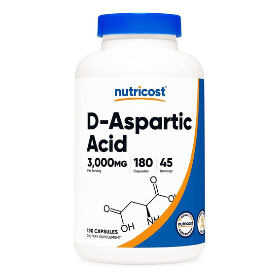 Acido Aspartico Aspartic Acid 180 Capsulas 3000 Mg Americano