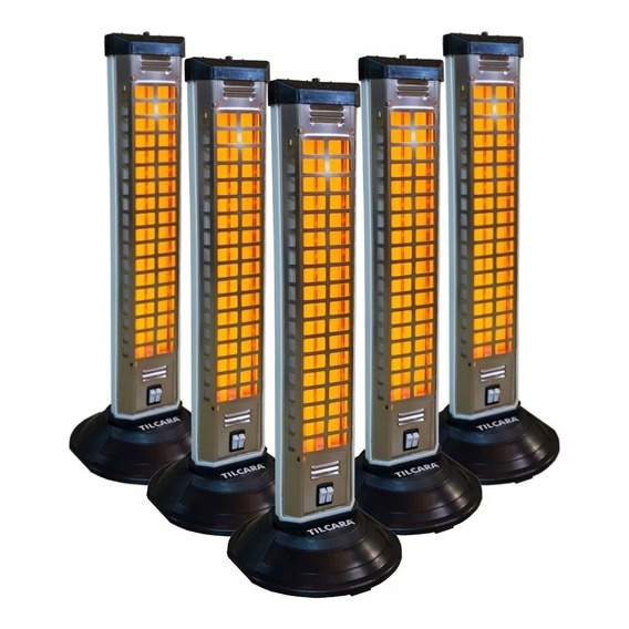 Estufa Eléctrica Vertical Cuarzo 2 Velas 1200w Combo X 5