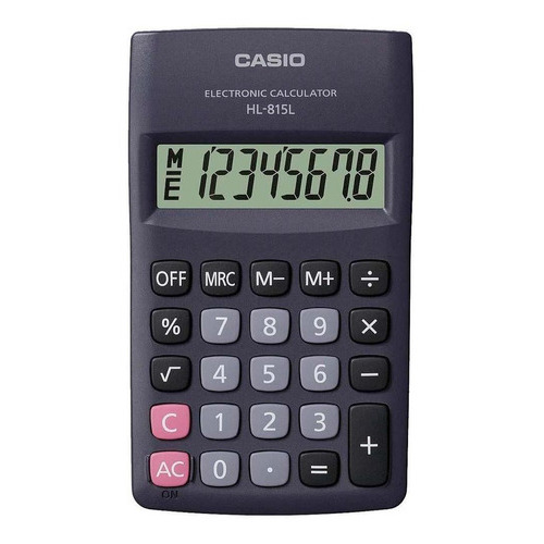 Calculadora de bolsillo Casio HL815l de 8 dígitos, color negro