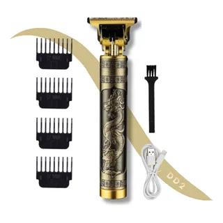 Maquina De Cortar Pelo Barba Vintage T9 Dragon Perfilado Usb Color Dorado