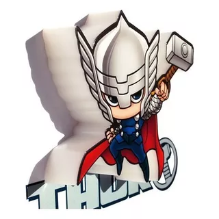 Lampara Mural 3d Mini Thor Marvel Vengadores Color Negro