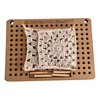 Bloqueador De Granny Squares Crochet Tabla 25 Cm X 18 Cm