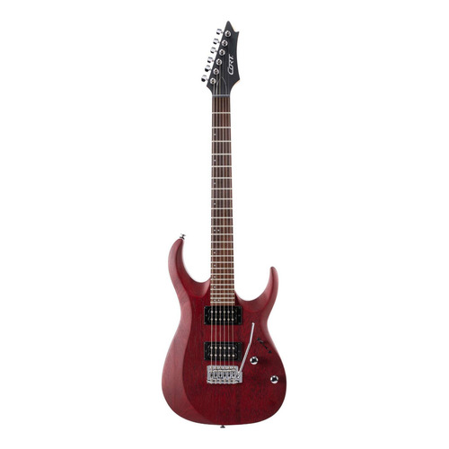 Guitarra eléctrica Cort X Series X100 de meranti black cherry poro abierto con diapasón de jatoba