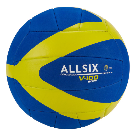 Balón De Voleibol V100 Soft 200-220g Azul/amarillo Allsix