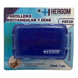 Pastillero Rectangular C/10 Compartimientos 7 Dia Hergom Pst