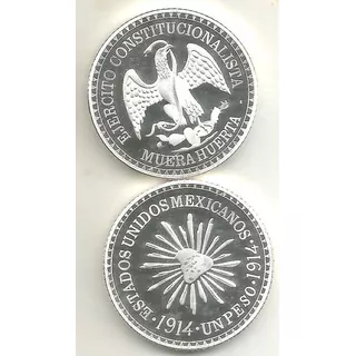 Moneda 1 Peso Muera Huerta 1914 (souvenir)