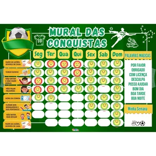 Quadro Rotina Infantil Tema Futebol+brinde