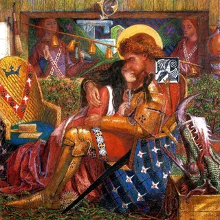 Casamento São Jorge Princesa Sabra De Rossetti Tela 51x51cm