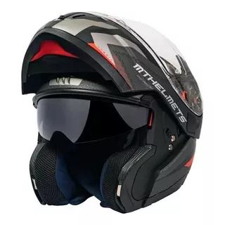 Casco Moto Rebatible Mt Atom Hybrid F5 Rojo Mate - Brm