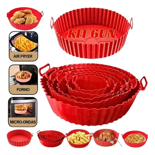 Kit 6 Forma Cesto De Silicone Para Air Fryer Antiaderente